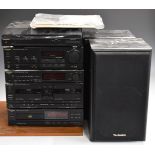 Technics hi-fi separates system to include SLJ110R record deck, SL- PJ27A compact disc player, SU