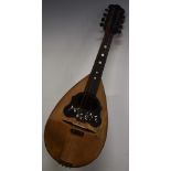 Giovanni De Meglio 19th/20thC bowl back mandolin with impressed table, labelled 1896 model 1(A),