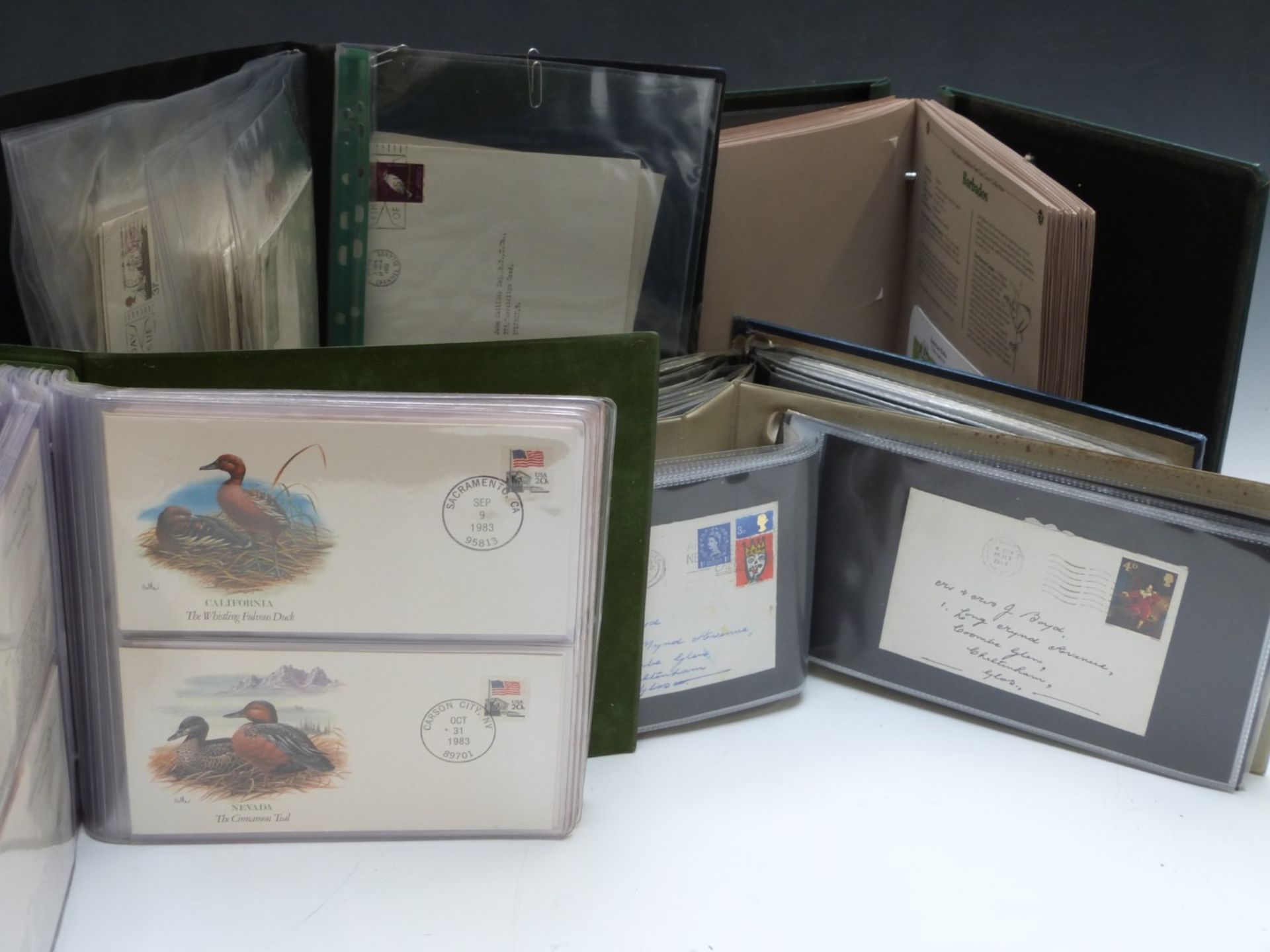 Two albums of wildlife first day covers and three albums of GB first day covers