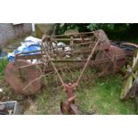 Vintage hay turner with Jarmain cast iron seat PLEASE NOTE this lot is located at and will be sold