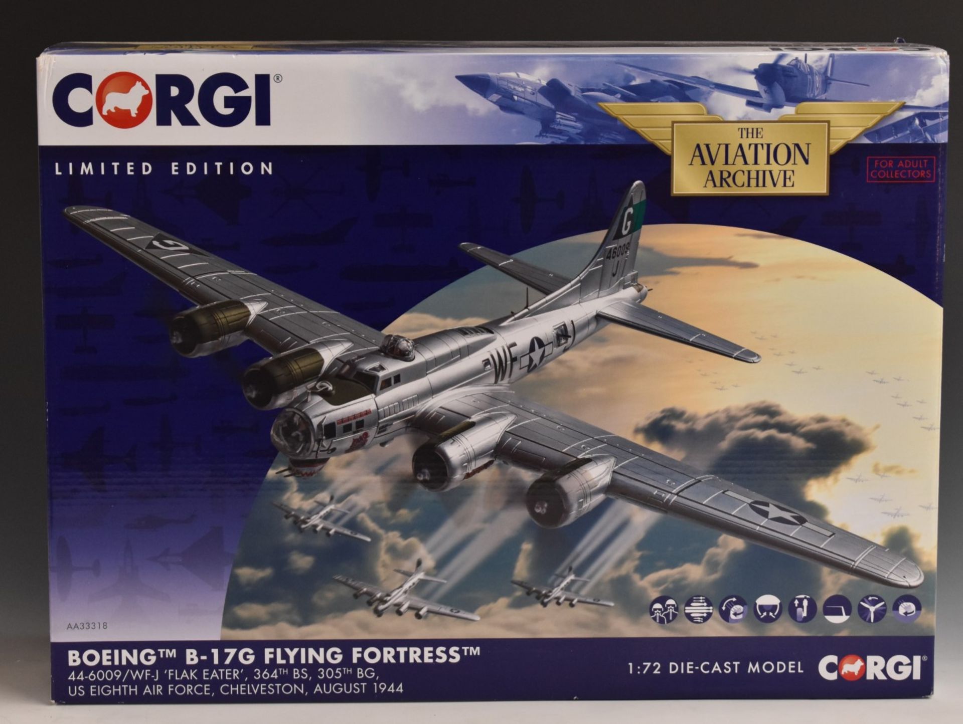 Corgi The Aviation Archive 1:72 scale limited edition diecast model Boeing B-17G Flying Fortress,