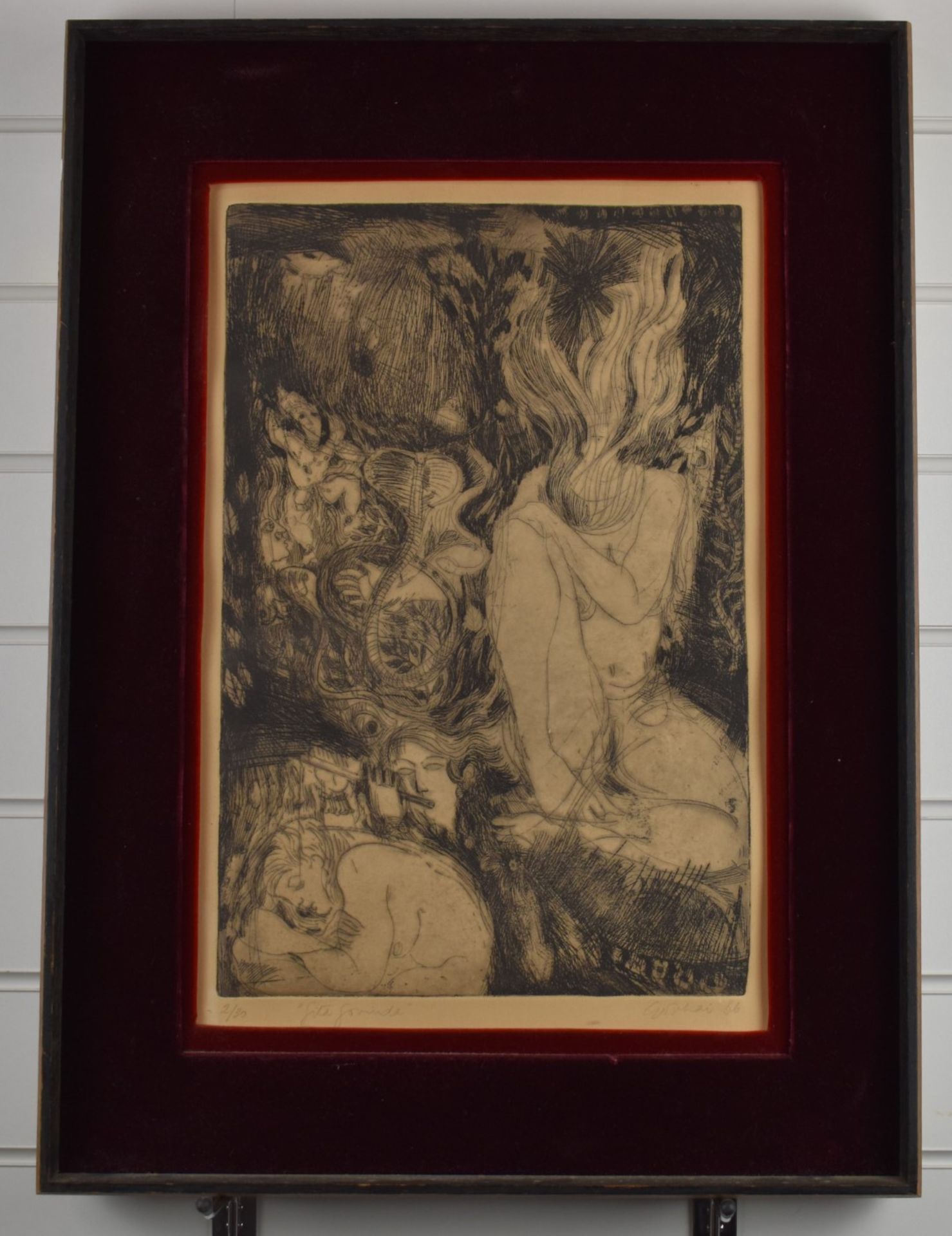 Two limited edition / artist's proof engravings 'Trace Spirit' and 'Gita Govinda' both dated 66 - Image 9 of 10