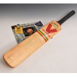 Eric Clapton charity match cricket bat signed by David Essex, Courtney Walsh, Gary Mason and others,