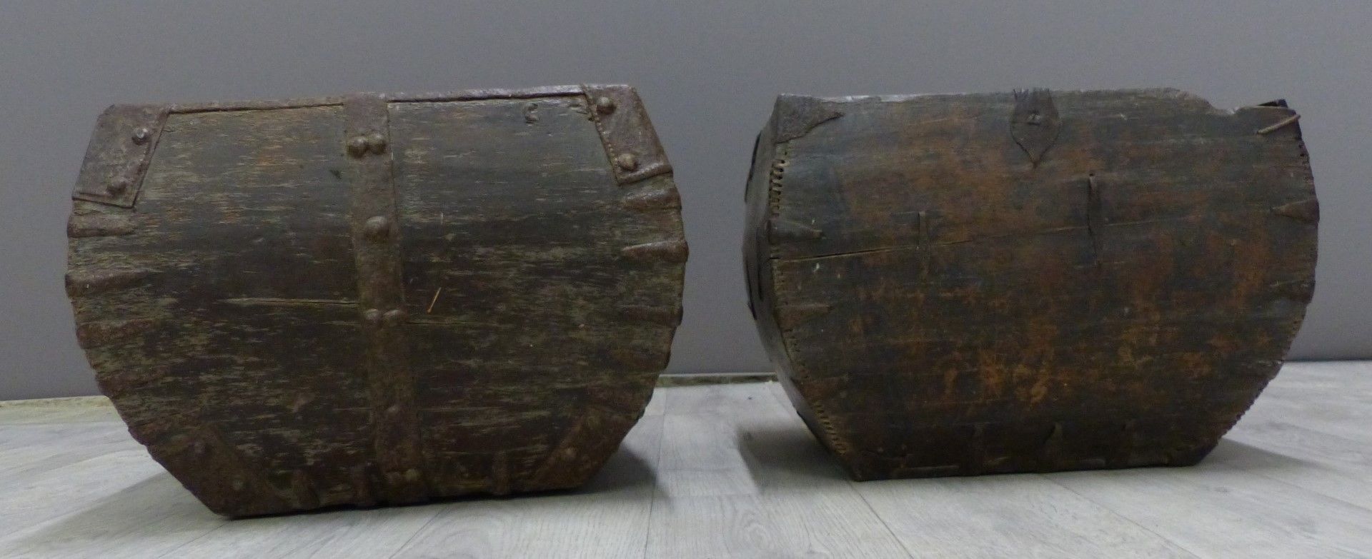 Two metal bound vintage trugs, possibly 19thC or earlier - Image 2 of 3