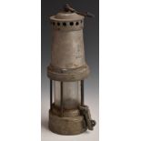 Thomas and Williams, Aberdare miner's lamp with impressed marks, no name plate, possibly aluminium