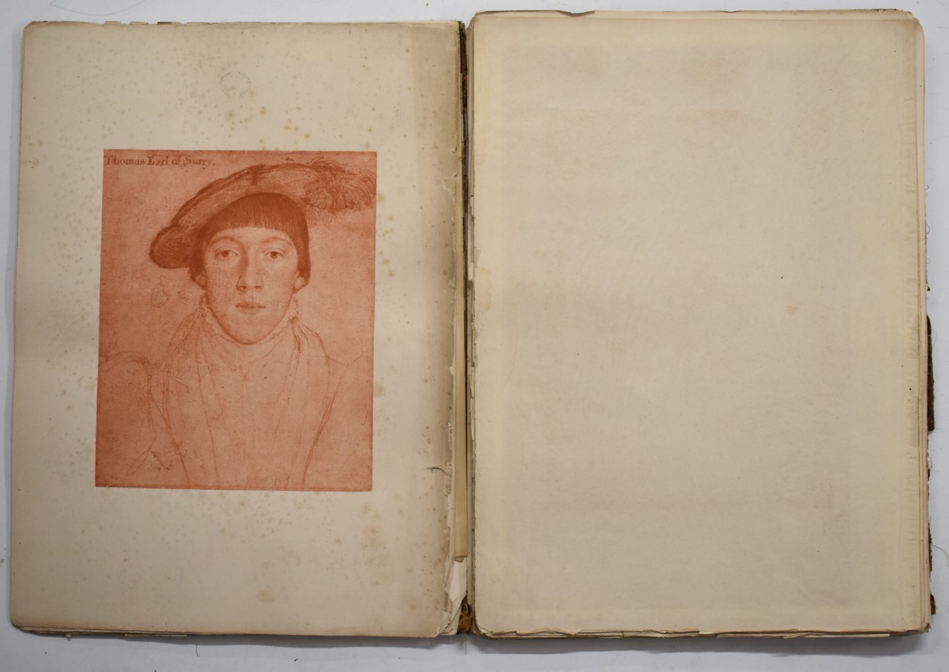 A collection of 19thC folios of prints and engravings including 'Holbein's Portraits of Celebrated - Image 4 of 7