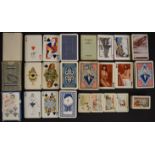 Six packs of playing cards to comprising Buster Brown and his dog Tige, Tokaido stations, Russian