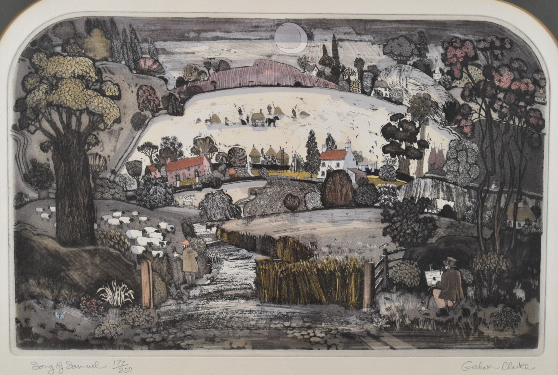 Graham Clarke (b 1941), signed limited edition (177/250) coloured etching Song of Samuel, 38 x 58cm, - Image 6 of 6