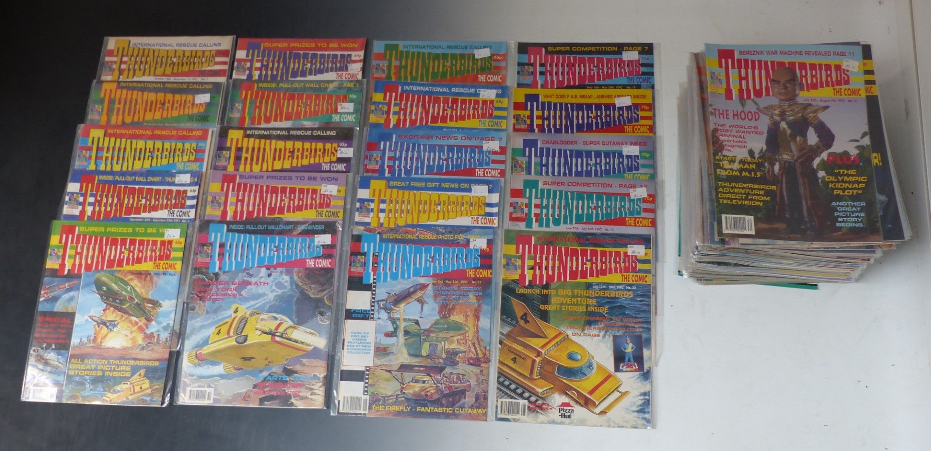 One-hundred-and-thirty-five Thunderbirds and Stingray comics including a run of Thunderbirds 1-67,