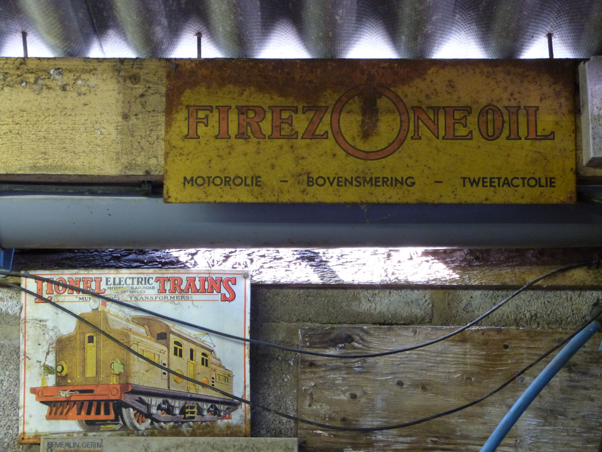 Eight metal advertising signs including John Deere, Bull Durham, Lionel Trains and Firezone oil, - Image 2 of 3