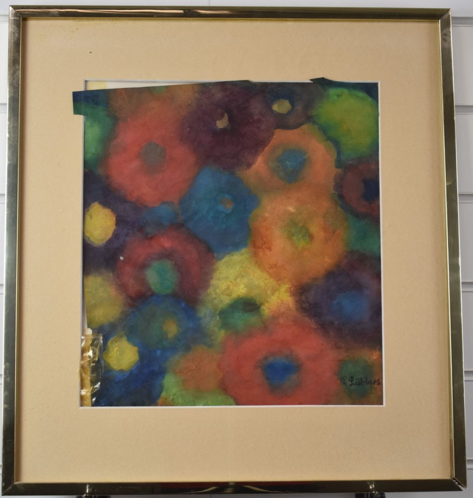 Watercolour study of flowers, indistinctly signed lower right, 34 x 32cm, in metal frame - Image 3 of 5