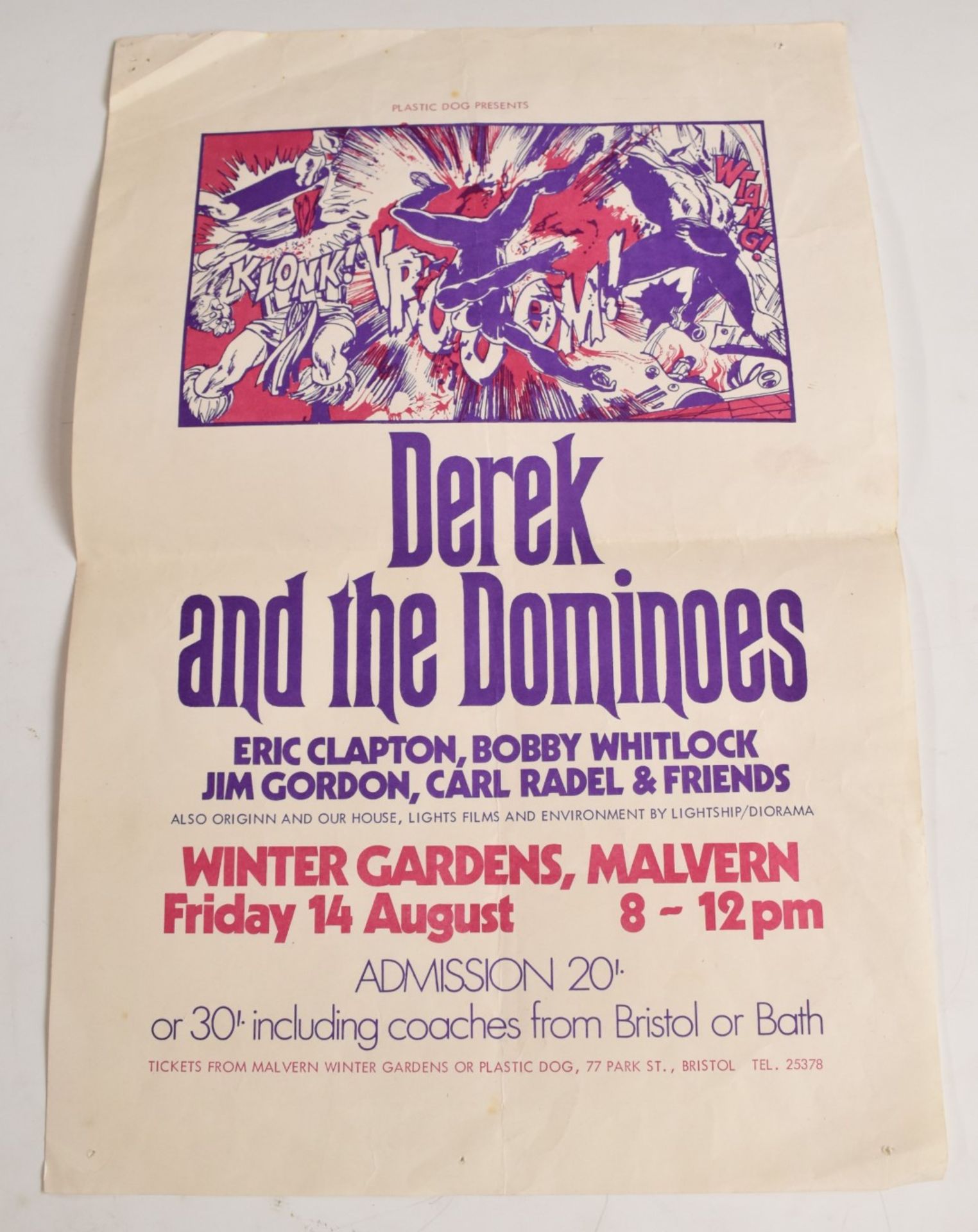 Poster for Derek and the Dominoes featuring Eric Clapton and others at the Winter Gardens,