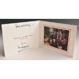 HRH Prince Charles, William and Harry signed photographic Christmas card, 15 x 20cm