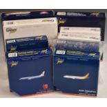 Nine Gemini Jets 1:400 scale diecast model aircraft, Australasian and Asian liveries including