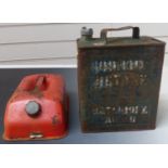 Vintage Esso 2 gallon petrol can and one other