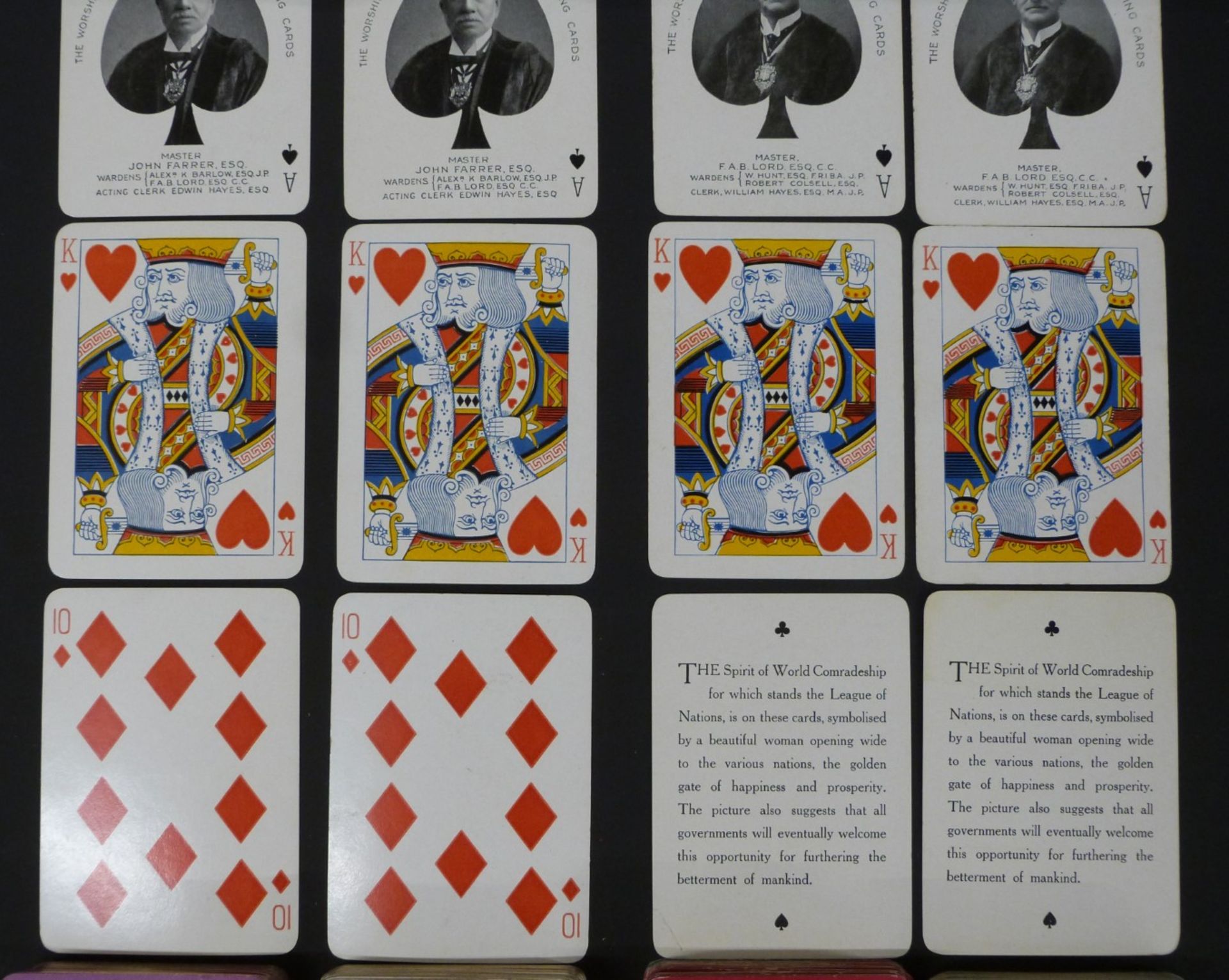 Two double packs of Worshipful Company of Makers of Playing Cards WW1 interest playing cards, - Image 3 of 4