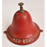 Vintage advertising desk bell for 'Red Bell' tobacco, Smoke and Enjoy, H 9, diameter 10cm