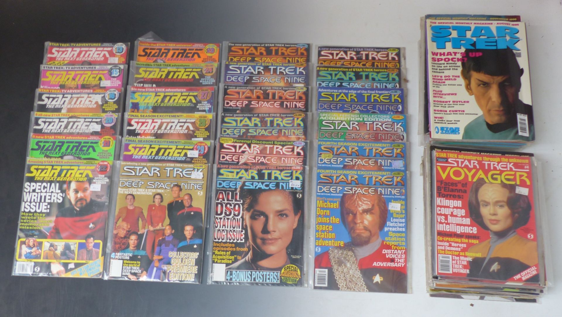 One-hundred Star Trek comics and magazines including Next Generation Magazine and Poster Magazine,