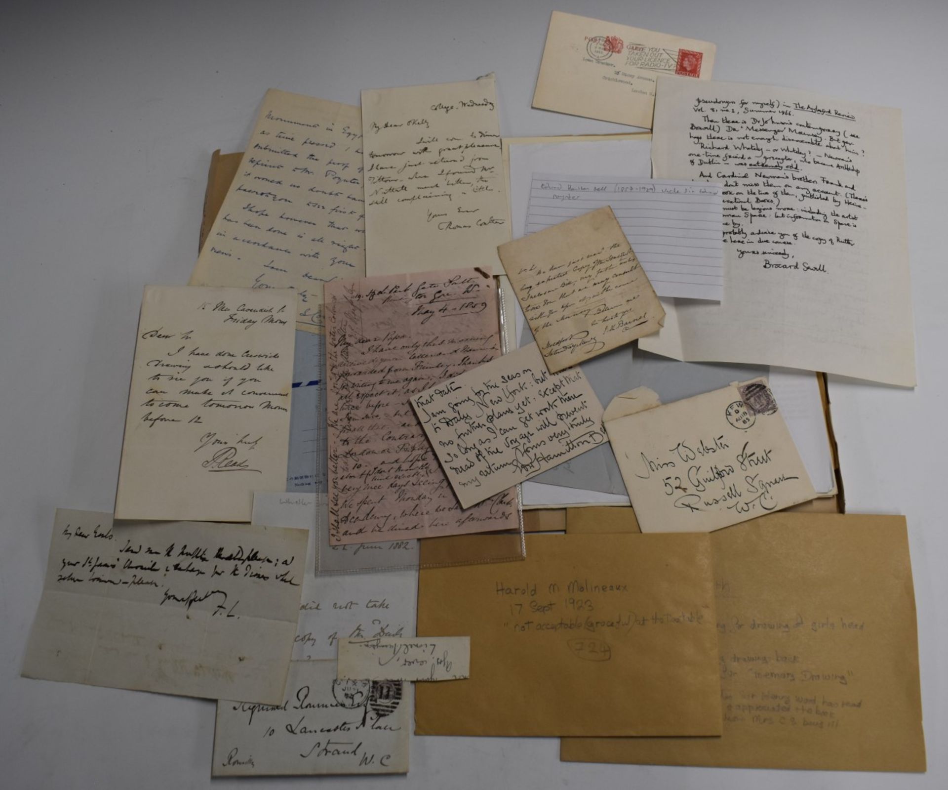 Group of Autograph Letters including Thomas Shotter Boys (1803-1874 Artist) re Edward Godwin; Martin - Image 2 of 2