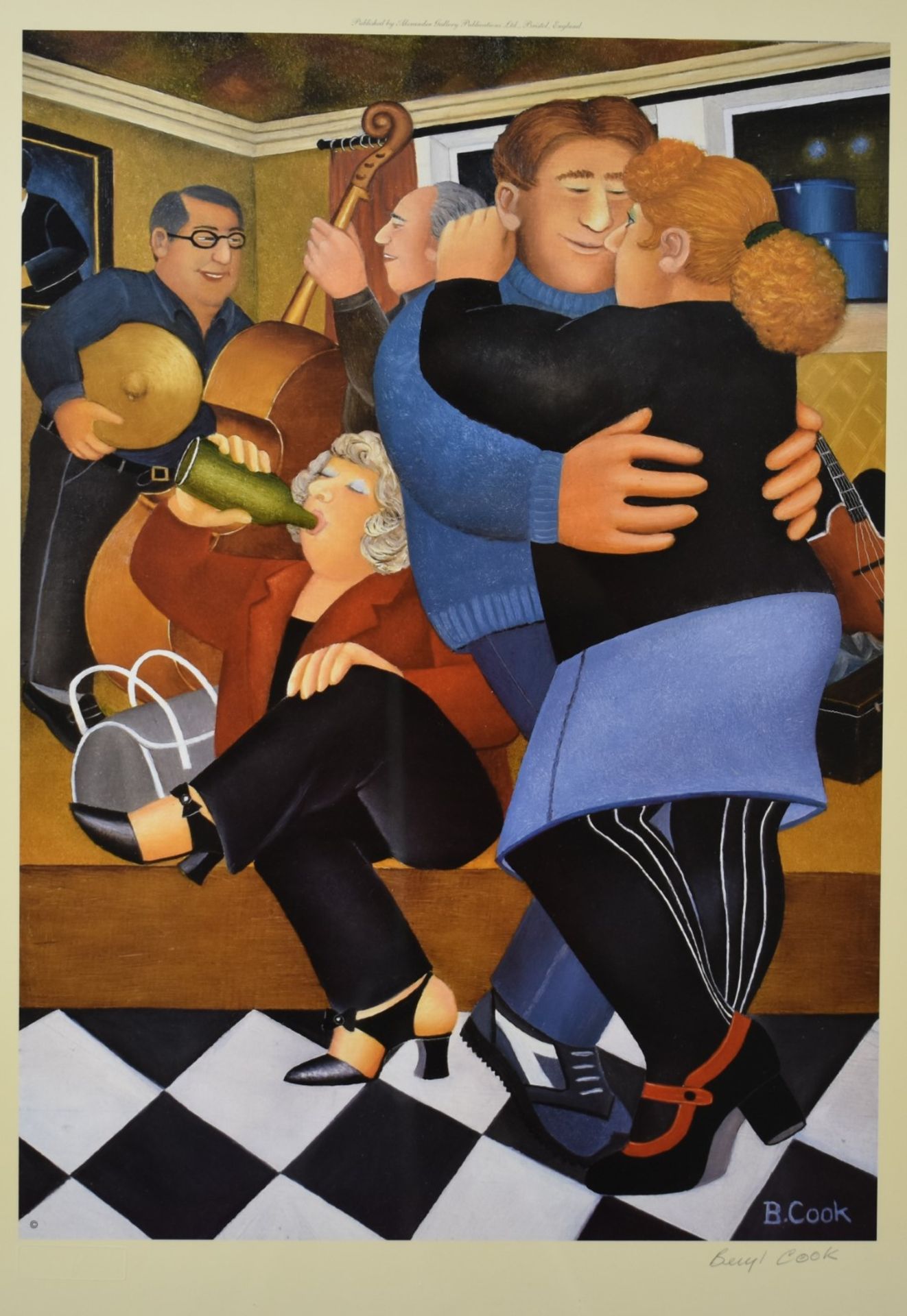 Beryl Cook signed print Shall We Dance, with gallery blind stamp lower left, 59 x 48cm, in modern - Image 2 of 6