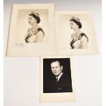 Anthony Buckley three black and white photographic portraits of HM Queen Elizabeth II and HRH Prince