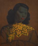 Tretchikoff retro / mid century kitsch print China Girl, 60 x 50cm, in wooden frame