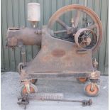 Tangye gas or oil engine with single flywheel, together with sideshaft and a cast Tangye plate