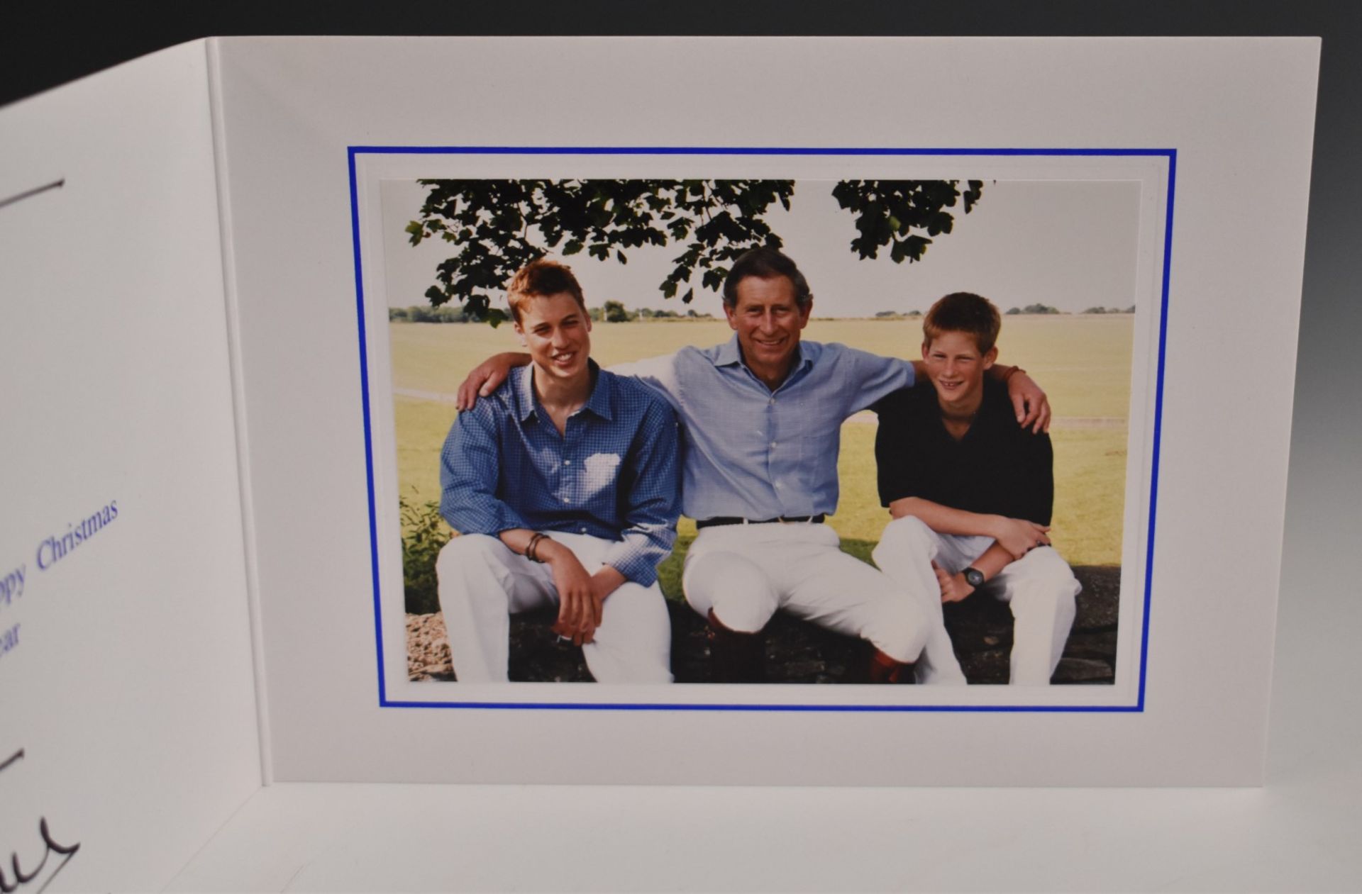HRH Prince Charles, William and Harry signed photographic Christmas card, 15 x 20cm - Image 4 of 5