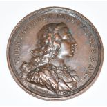 An 18thC commemorative medal William Friso Great Britain and Netherlands