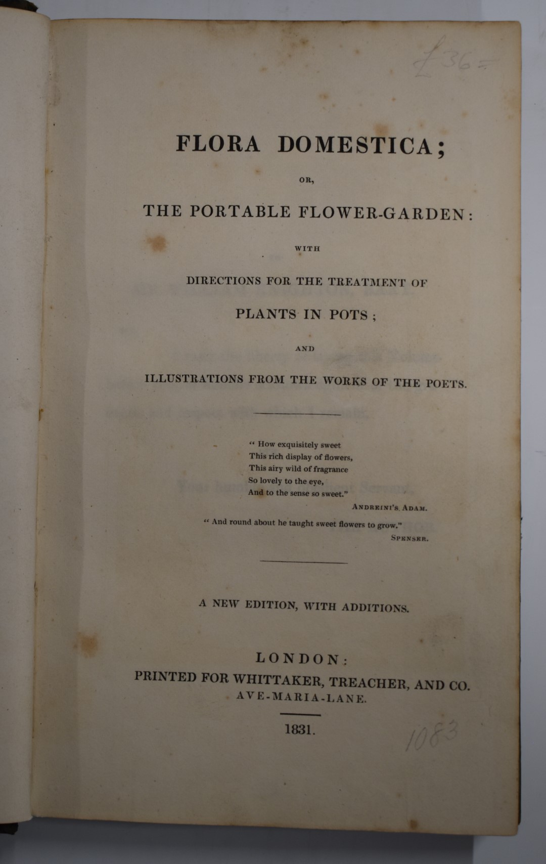 [Elizabeth Kent] Flora Domestica; or The Portable Flower-Garden: with Directions for the Treatment - Bild 3 aus 3