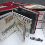 Six first day 'cover' stamp albums / lever arch files containing covers and definitives from 1948 to