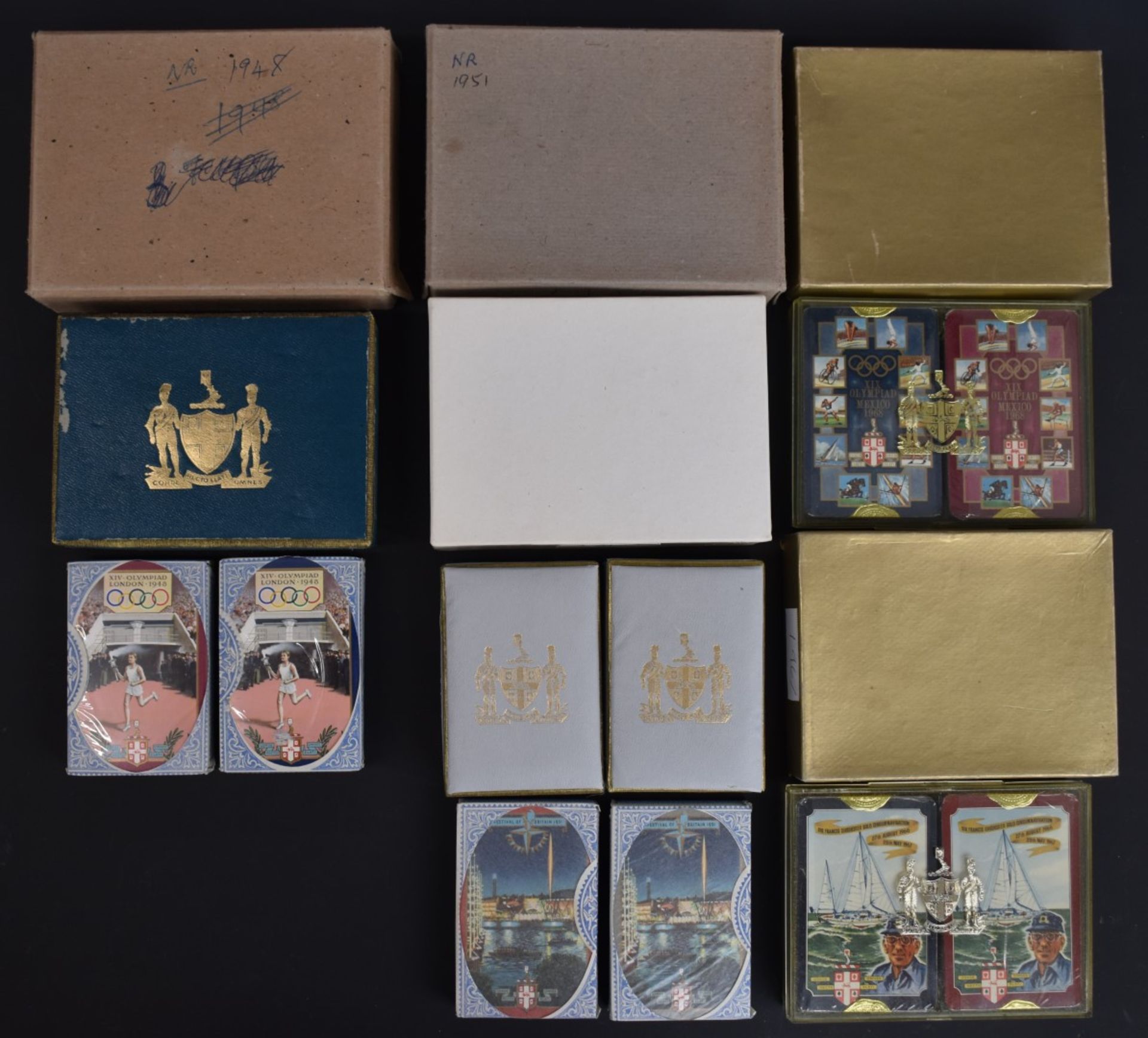 Eight packs of Worshipful Company of Makers of Playing Cards playing cards, comprising four double