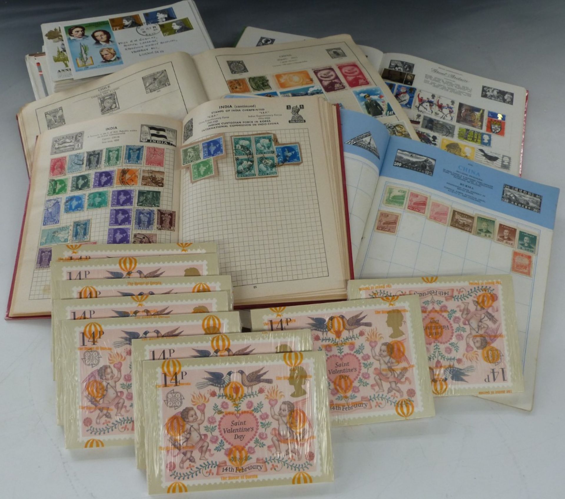 Large collection of first day covers, 1970-1980s, several all world stamp albums, ten packs of