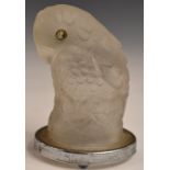 Lalique style bird car mascot, with chrome rim, height 7.5cm