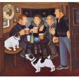 Beryl Cook signed print In The Snug, with gallery blind stamp lower left, 68 x 48cm, in modern