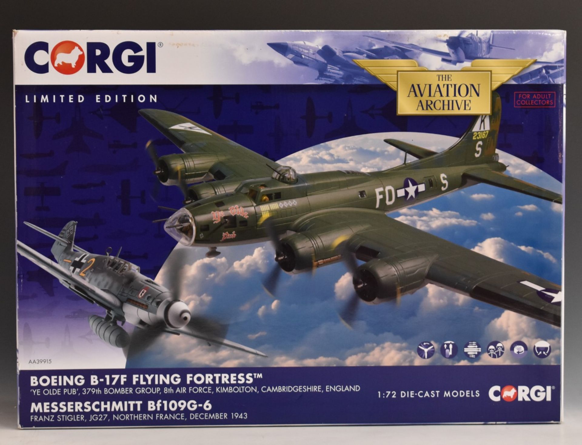 Corgi The Aviation Archive 1:72 scale limited edition diecast model Boeing B-17F Flying Fortress,