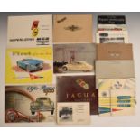 Car brochures to include 1952 Bentley, MGA and MGB, Jaguar Mk2, Morgan +4, Daimler and Alfa Romeo