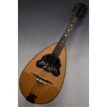 Giovanna de Meglia 19thC bowl back mandola the impressed table labelled 1895, model 1(A), no 3375,