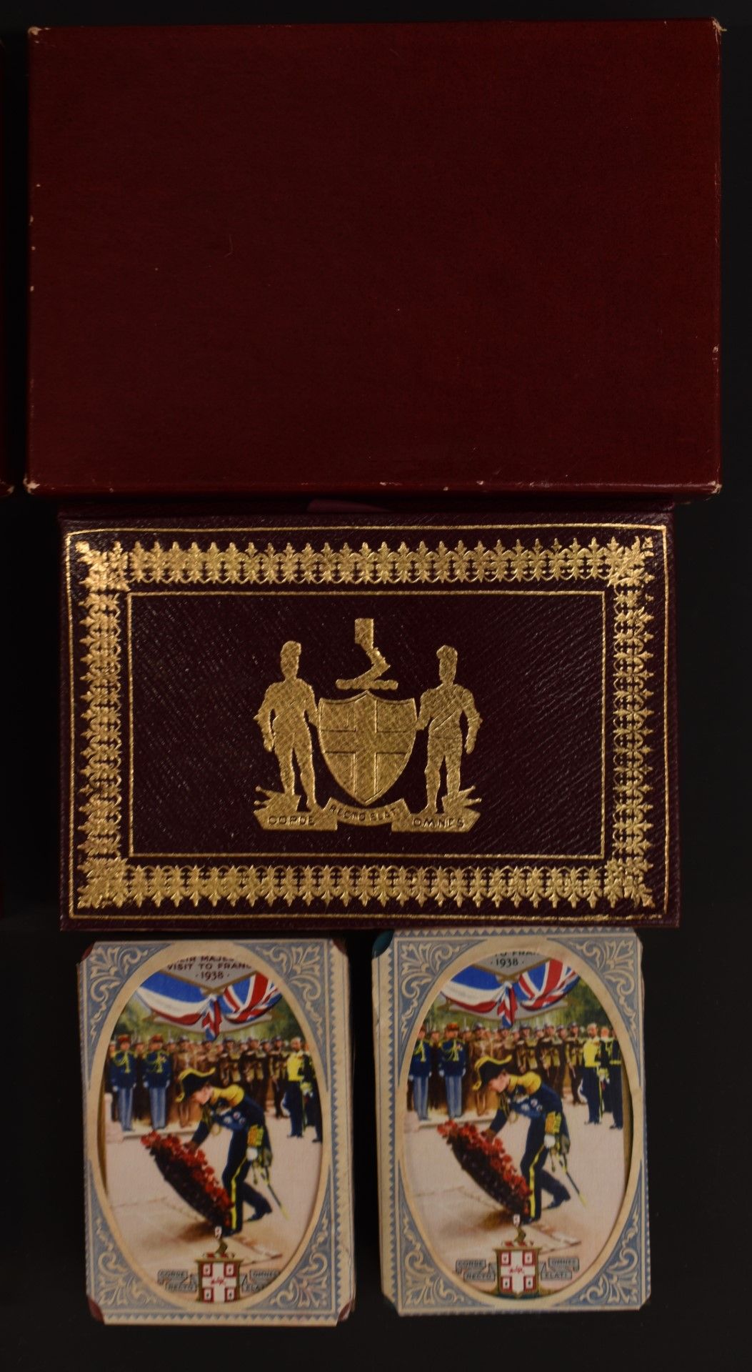 Eight packs of Worshipful Company of Makers of Playing Cards playing cards, comprising 1935, 1936,