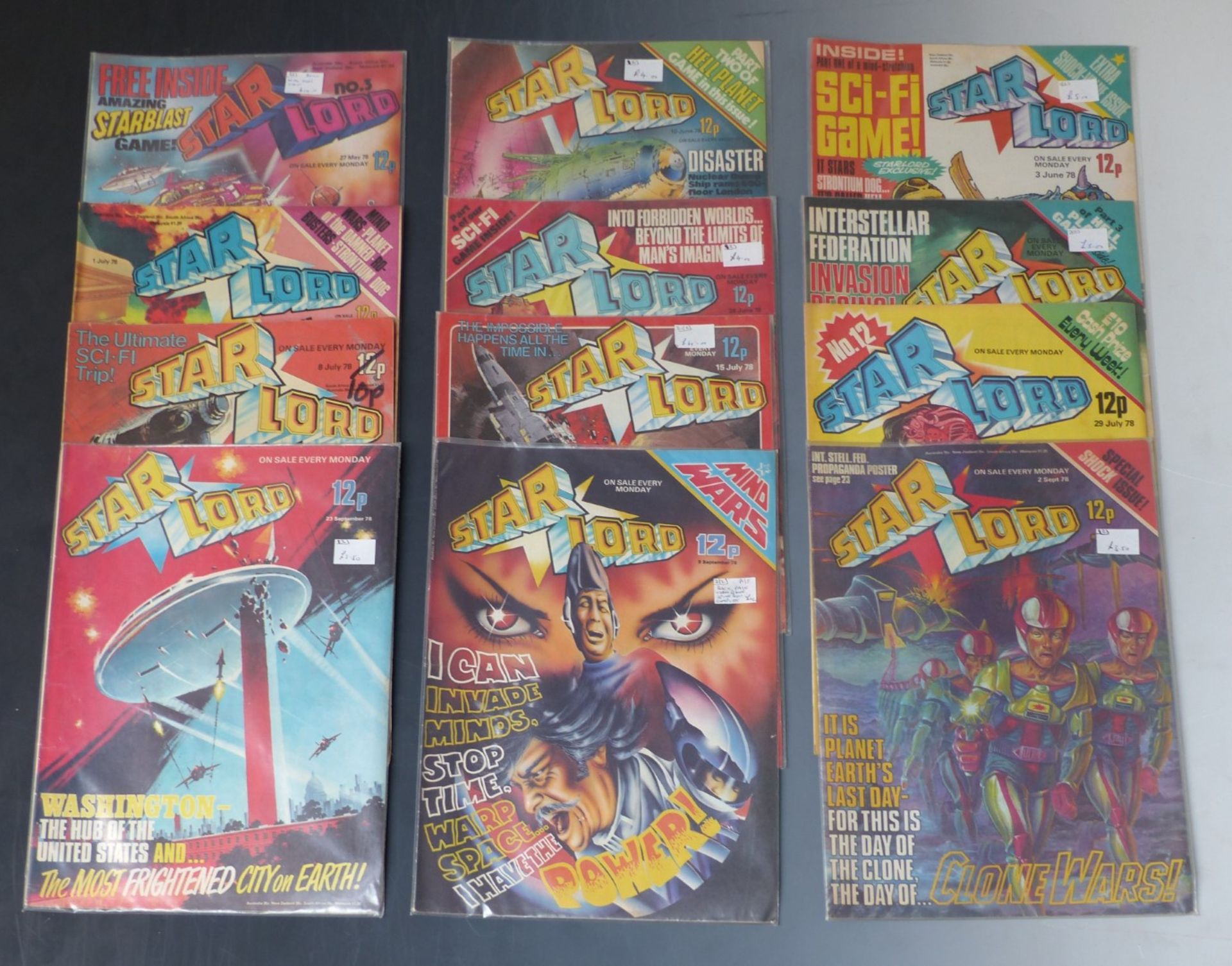 Twelve Star Lord comics dating from 1978, one with free gift. - Image 2 of 2
