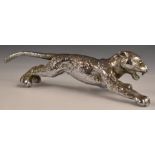 Desmo leaping leopard vintage car mascot, length 20cm