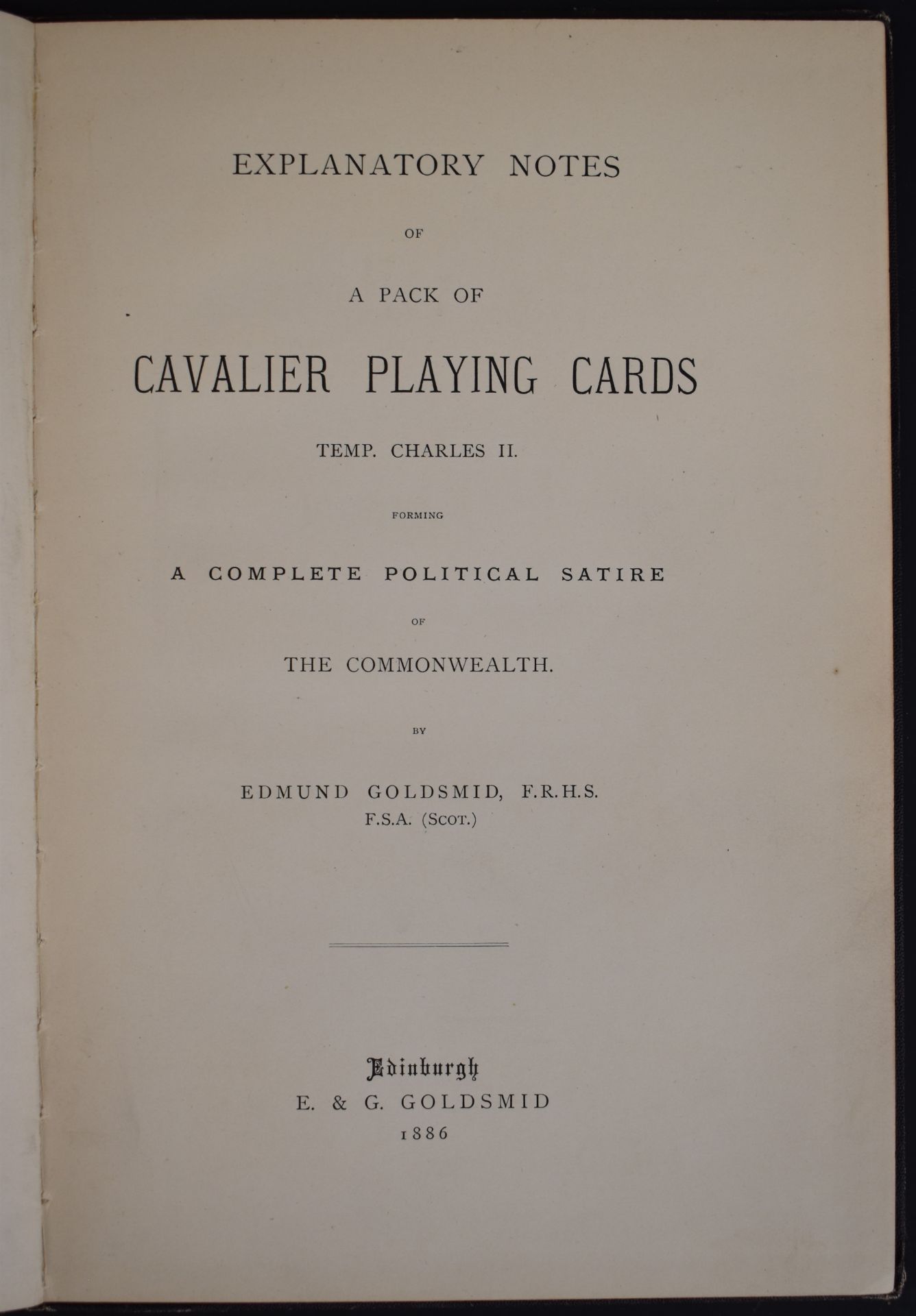 A pack of Cavalier Playing Cards (Temp. Charles II) illustrated in facsimile, by Goldsmid 1886 - Image 2 of 4