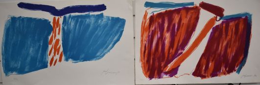Jose Guerrero (Spanish, 1914-1991) two signed limited edition 35/125 abstract prints, 40 x 61cm