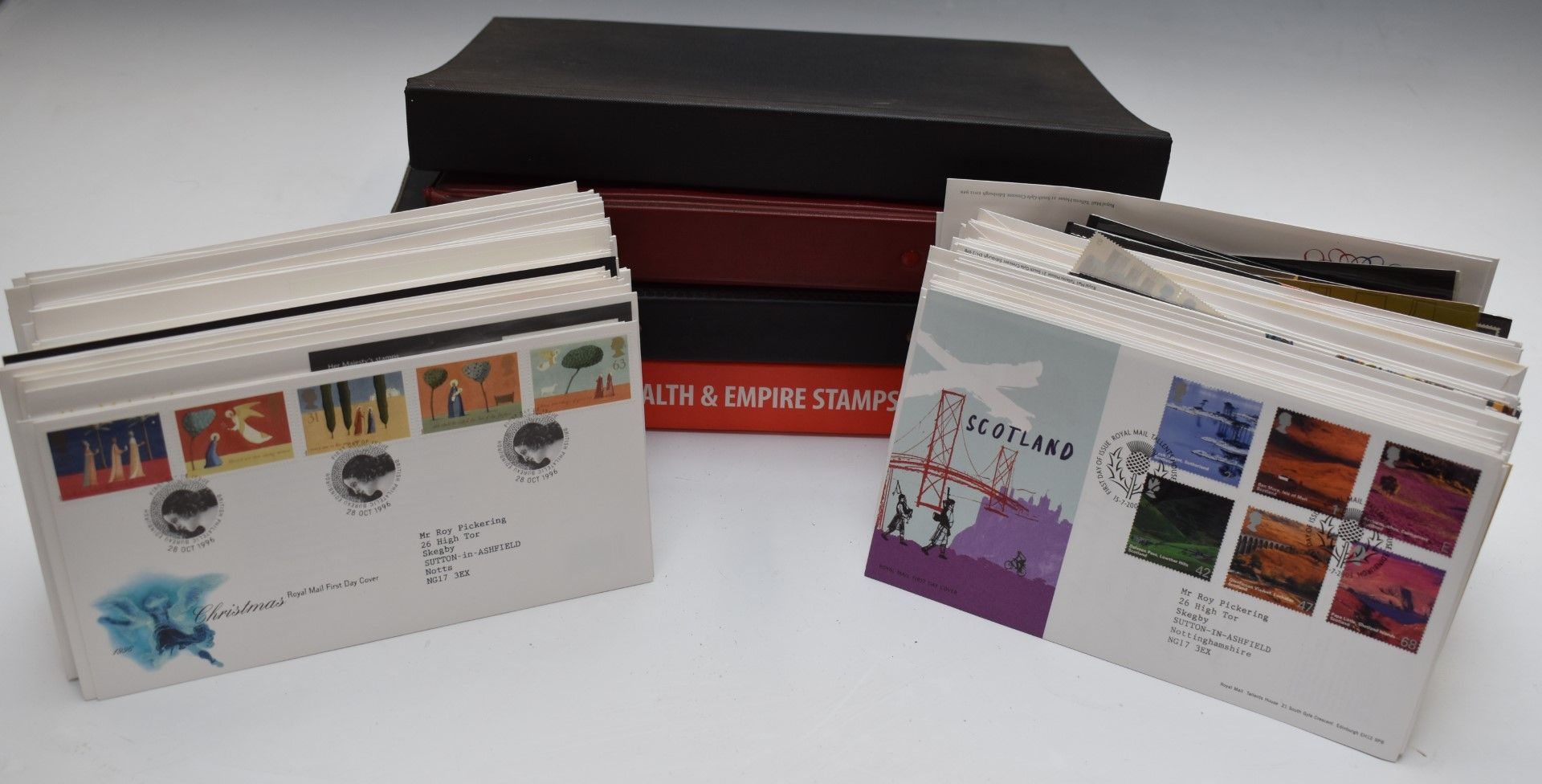 A box of GB stamps including first day covers, presentation packs and albums - Image 2 of 2