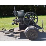 Ruston Hornsby 6AP hopper cooled petrol side shaft stationary engine, on road trailer PLEASE NOTE
