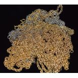 A collection of yellow metal chains