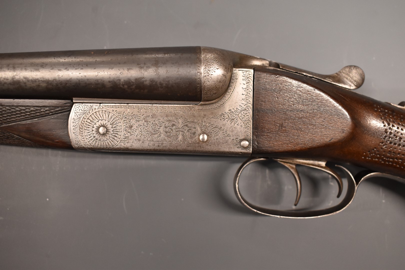 Herbert E Pollard & Co of Worcester 16 bore side by side shotgun with scrolling engraving to the - Image 7 of 11