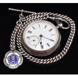 Adam Burdess of Coventry hallmarked silver open faced pocket watch with inset subsidiary seconds