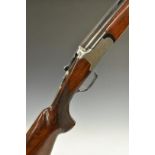 Lanber 12 bore over and under ejector shotgun with engraved lock, trigger guard, underside, top