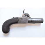 Henry Nock of London percussion hammer action pocket pistol with named and engraved lock, engraved